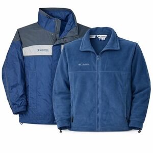 Columbia Bugaboo Interchange 3-in-1 Core Jacket Men L Navy Gray Fleece Liner Ski